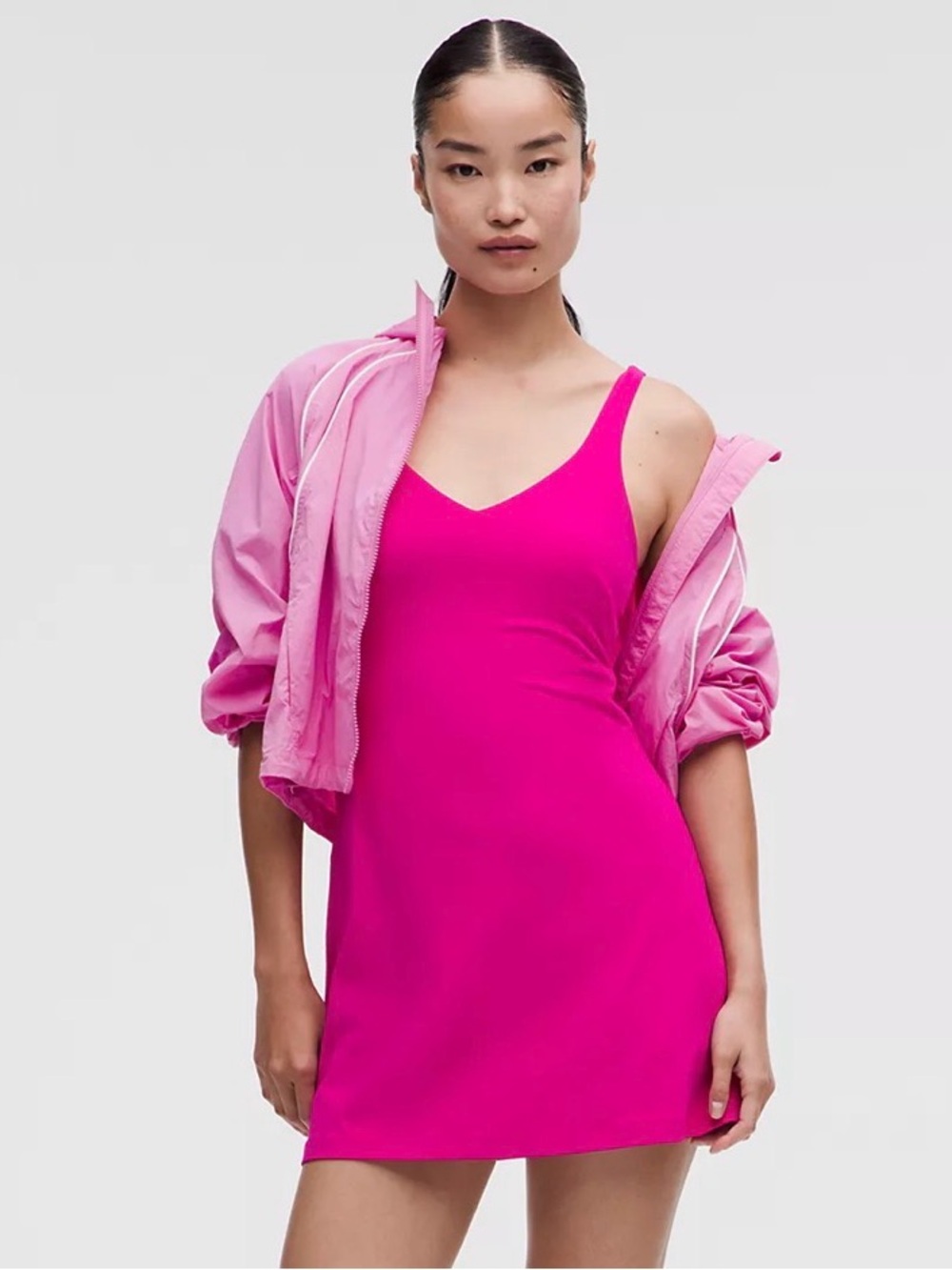 Lululemon pink flare V-Neck Slip Dress